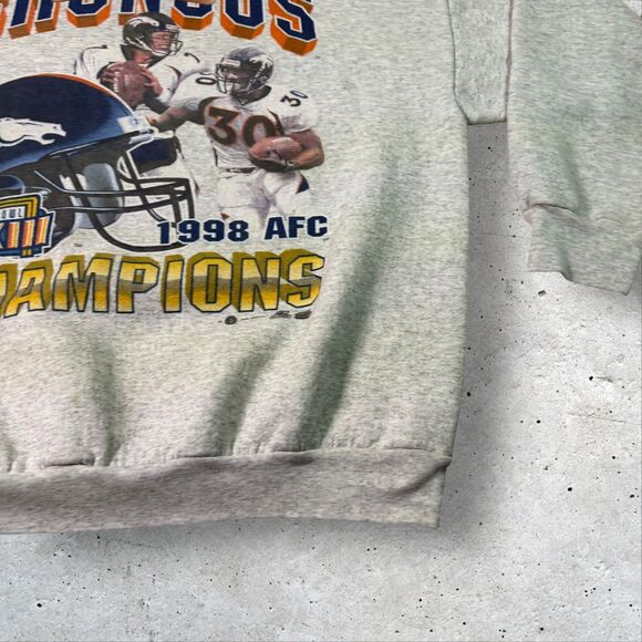 Vtg 1998 Denver Broncos AFC Champions Sweatshirt Sz XL Tultex Super Bowl XXXII - Picture 7 of 10